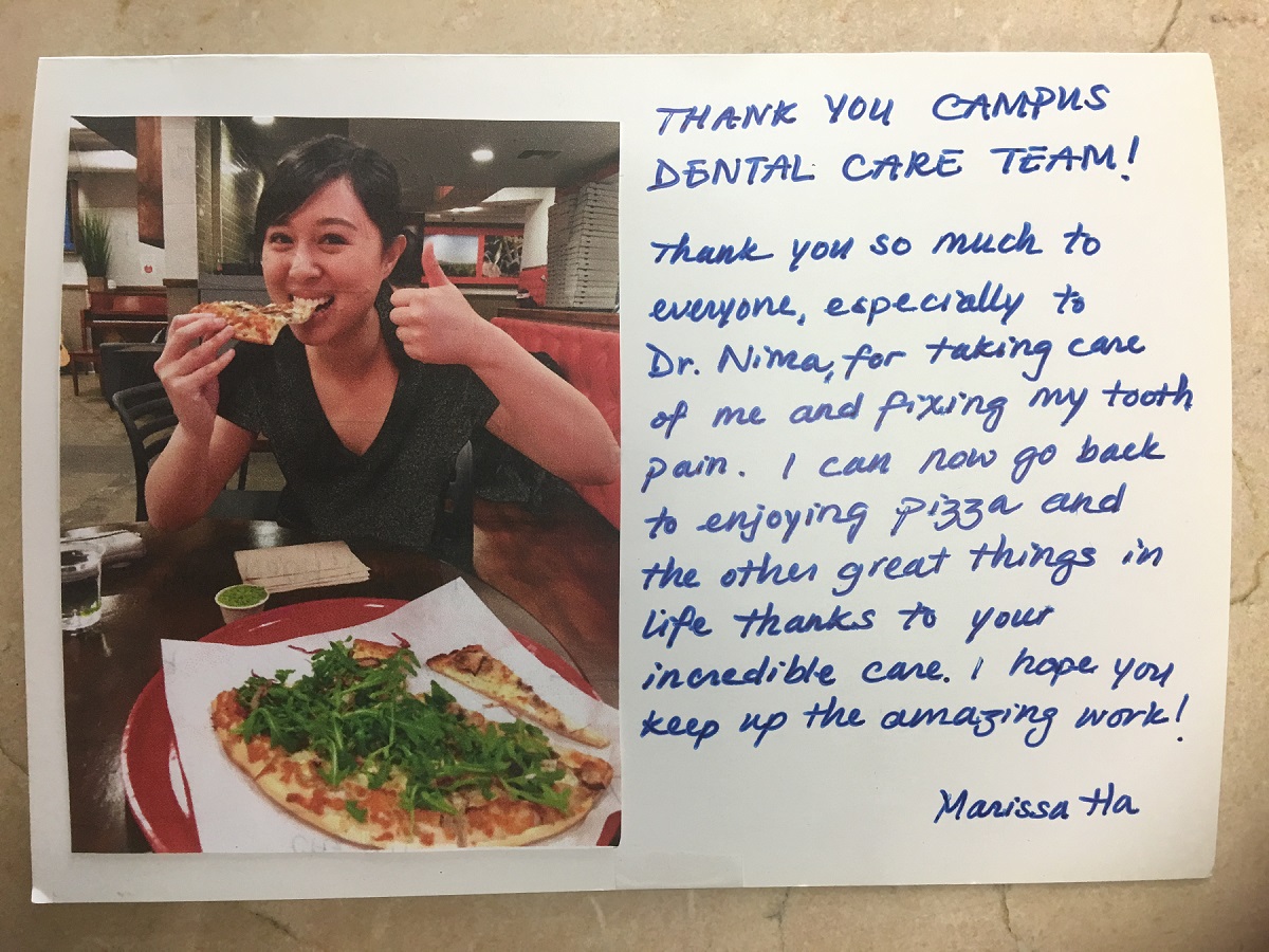 Thank you Campus Dental Care Team